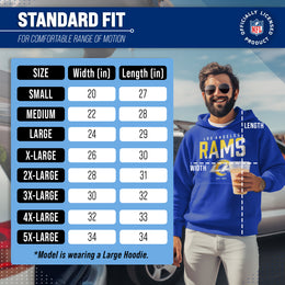 Los Angeles Rams Adult NFL Diagonal Fade Fleece Hooded Sweatshirt - Royal