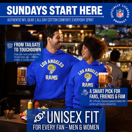 Los Angeles Rams NFL Adult Unisex Retro Gameday Ultra Soft Fleece Hooded Sweatshirt - Royal