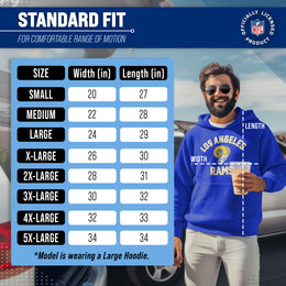 Los Angeles Rams NFL Adult Unisex Retro Gameday Ultra Soft Fleece Hooded Sweatshirt - Royal