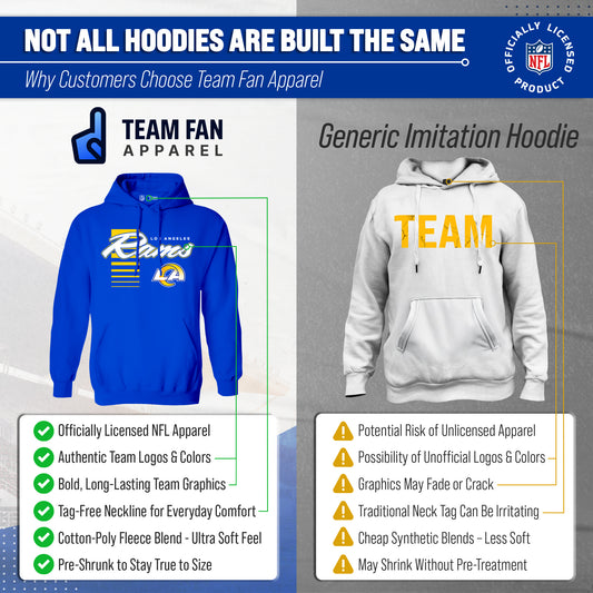 Los Angeles Chargers NFL Adult Unisex Retro Script Ultra Soft Fleece Hooded Sweatshirt - Royal