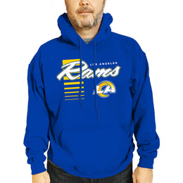 Los Angeles Rams NFL Adult Unisex Retro Script Ultra Soft Fleece Hooded Sweatshirt - Royal