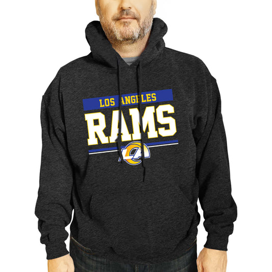 Los Angeles Rams NFL Adult Gameday Charcoal Hooded Sweatshirt - Charcoal
