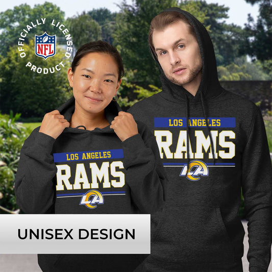 Los Angeles Rams NFL Adult Gameday Charcoal Hooded Sweatshirt - Charcoal