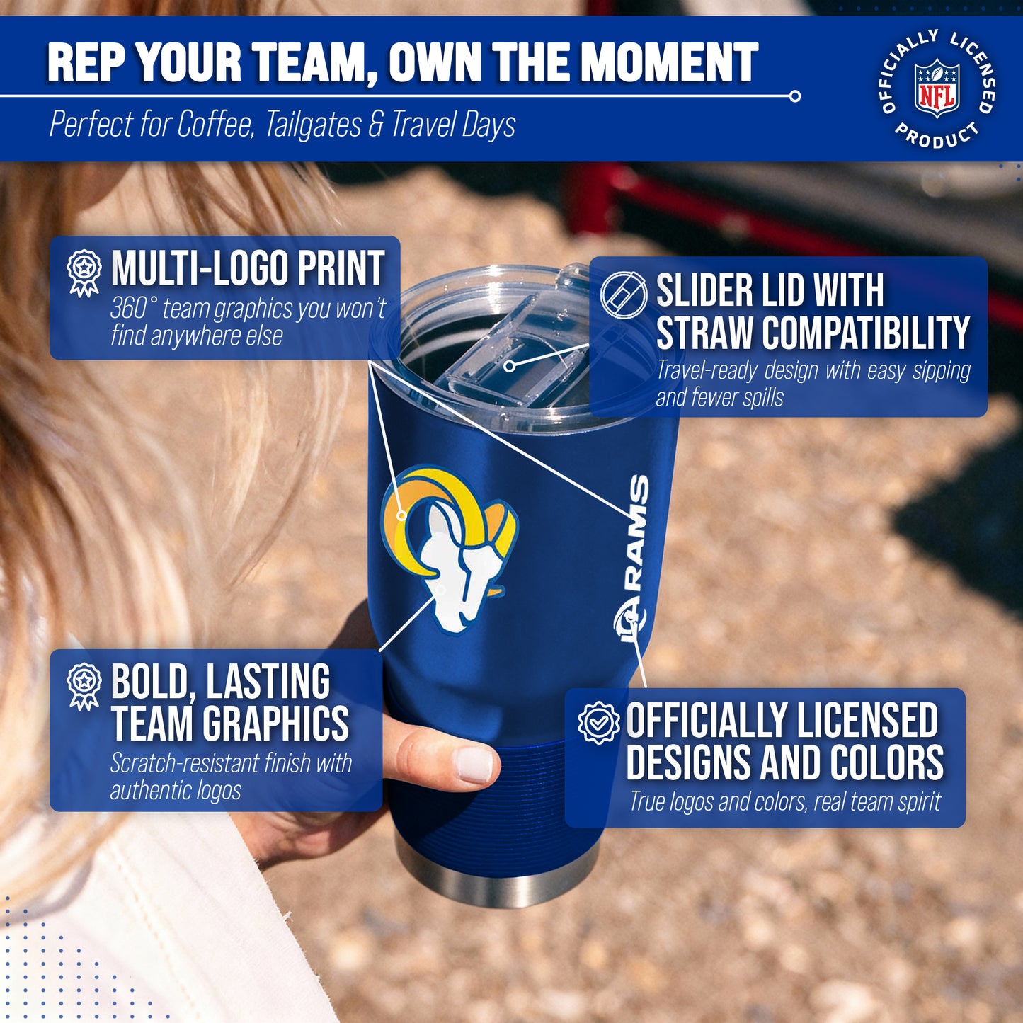 Los Angeles Rams NFL 30oz Gameday Stainless Steel Tumbler - Royal