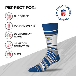Los Angeles Rams NFL Adult Striped Dress Socks - Blue