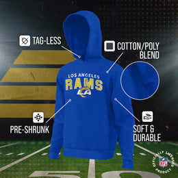 Los Angeles Rams NFL Youth Starting Fresh Hoodie- Pro Football Sweatshirt for Boys and Girls - Royal