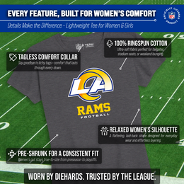 Los Angeles Rams Women's NFL Ultimate Fan Logo Short Sleeve T-Shirt - Charcoal