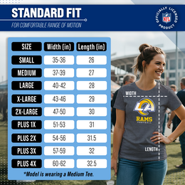 Los Angeles Rams Women's NFL Ultimate Fan Logo Short Sleeve T-Shirt - Charcoal