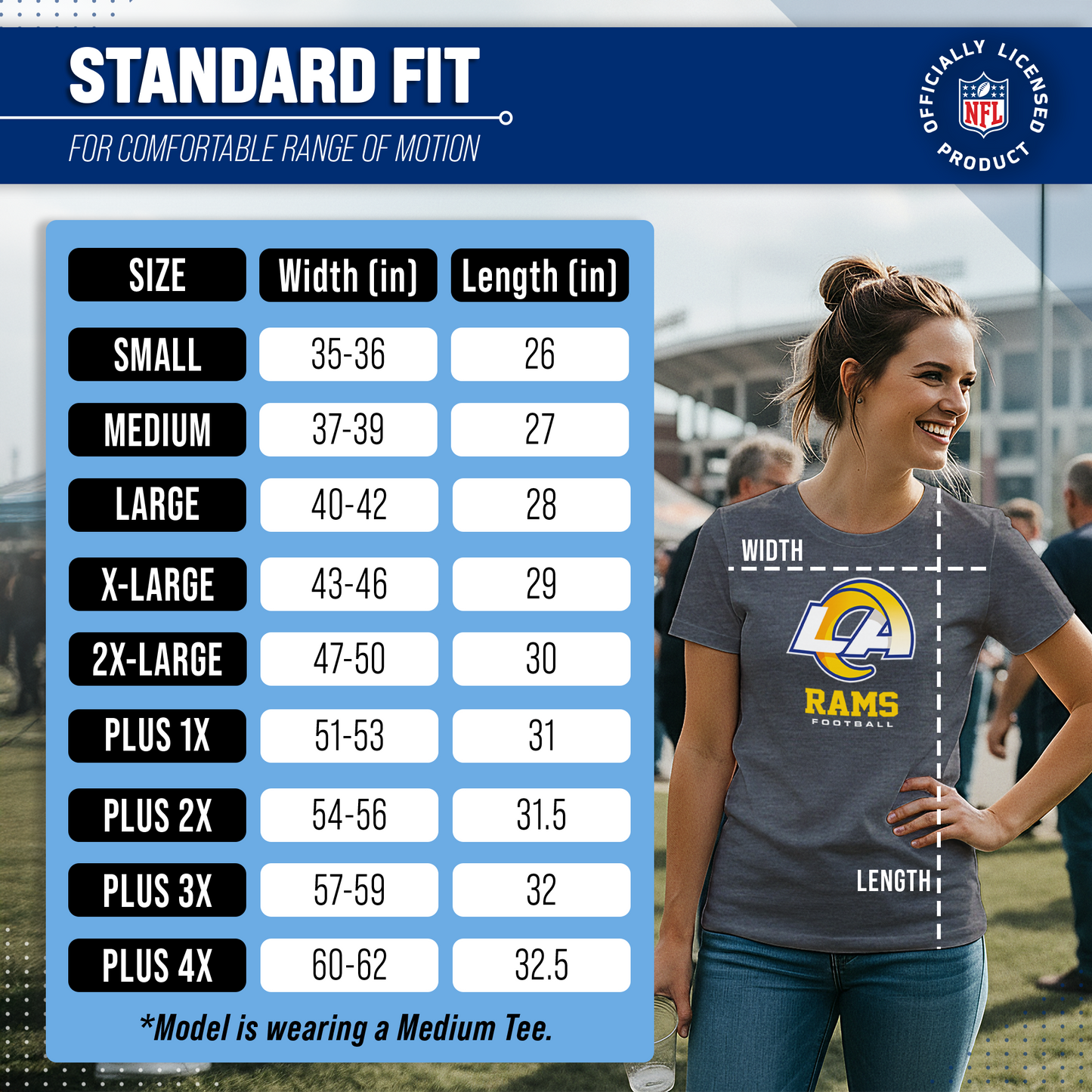 Los Angeles Rams Women's NFL Ultimate Fan Logo Short Sleeve T-Shirt - Charcoal