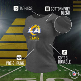 Los Angeles Rams Women's NFL Ultimate Fan Logo Short Sleeve T-Shirt - Charcoal
