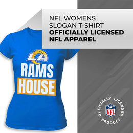 Los Angeles Rams NFL Womens Team Slogan Short Sleeve Tshirt - Royal