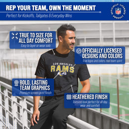 Los Angeles Rams NFL Starting Fresh Short Sleeve Heather T-Shirt - Black