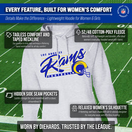 Los Angeles Rams Ladies NFL Scrimmage Line Fleece Pullover Hooded Sweatshirt - Gray Heather
