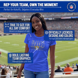 Los Angeles Rams NFL Womens Overtime Blueprint Tag-Less T-Shirt - Royal