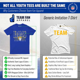 Los Angeles Rams NFL Youth Overtime Blueprint Football T-Shirt Unisex Tag Free Comfortable - Royal