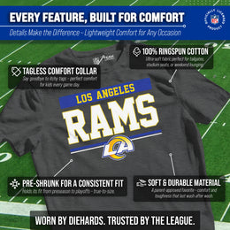 Los Angeles Rams NFL Youth Short Sleeve Charcoal T Shirt - Charcoal