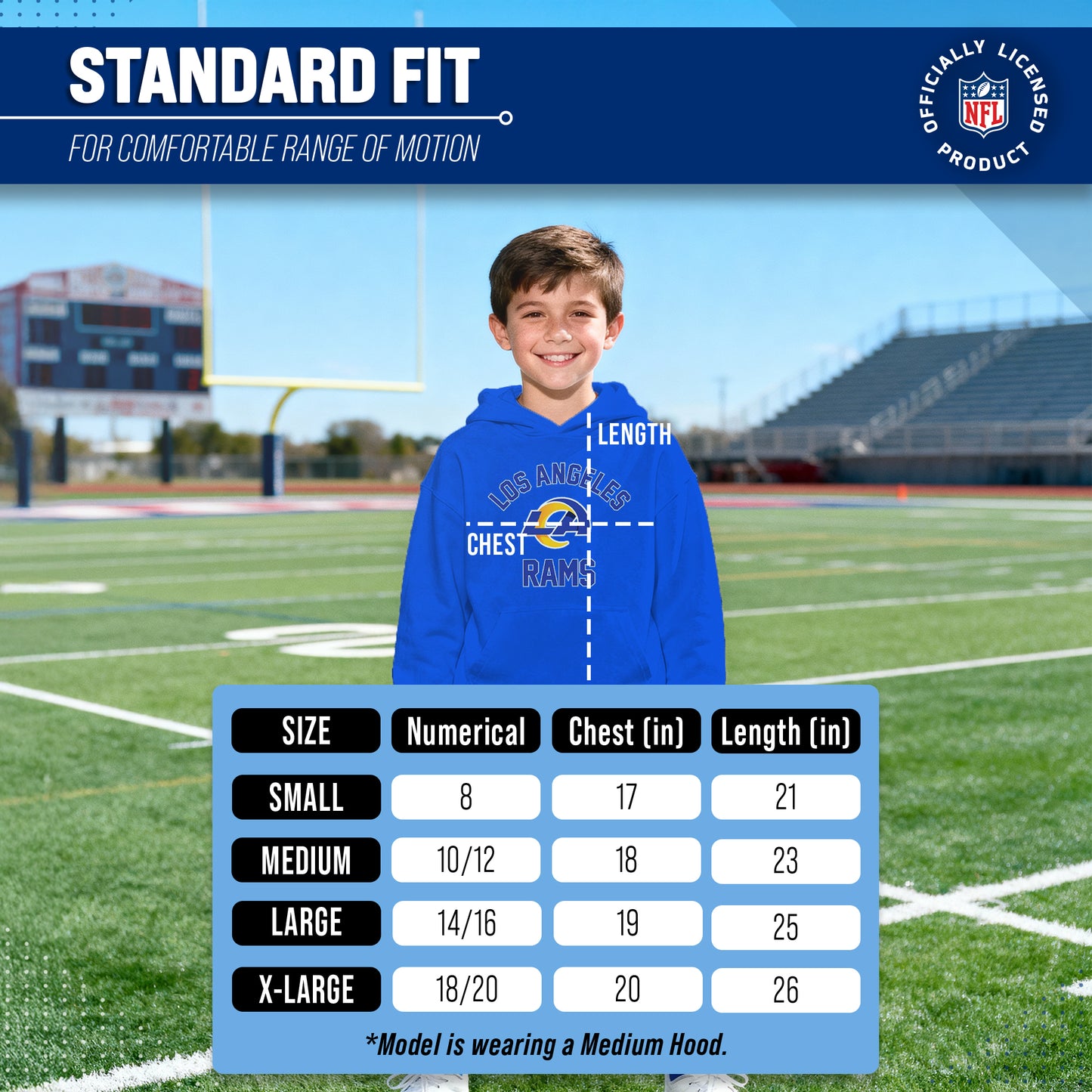 Los Angeles Rams NFL Youth Gameday Hooded Sweatshirt - Royal