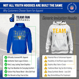 Los Angeles Rams NFL Youth Overtime Blueprint Football Fleece Hooded Sweatshirt - Royal