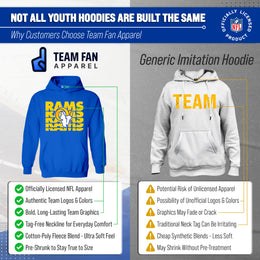 Los Angeles Rams NFL Youth Repeating Logo Football Fleece Hooded Sweatshirt - Royal