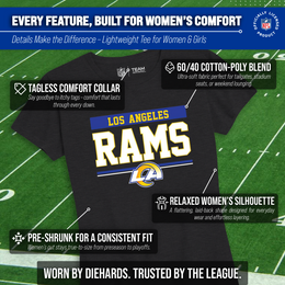 Los Angeles Rams NFL Women's Team Block Charcoal Tagless T-Shirt - Charcoal