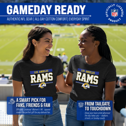 Los Angeles Rams NFL Women's Team Block Charcoal Tagless T-Shirt - Charcoal