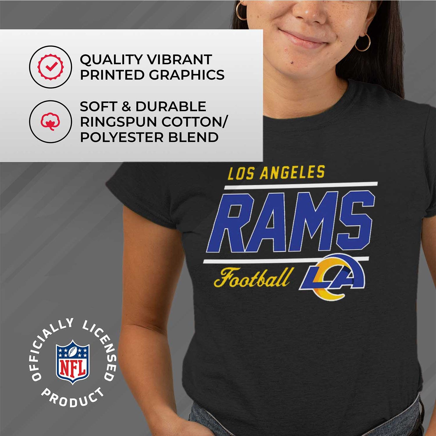 Los Angeles Rams NFL Gameday Women's Relaxed Fit T-shirt - Black