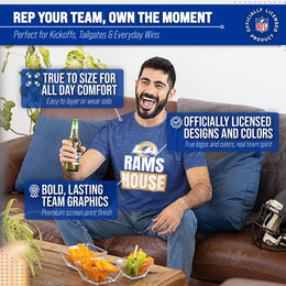 Los Angeles Rams NFL Adult Team Slogan Unisex T-Shirt - Royal