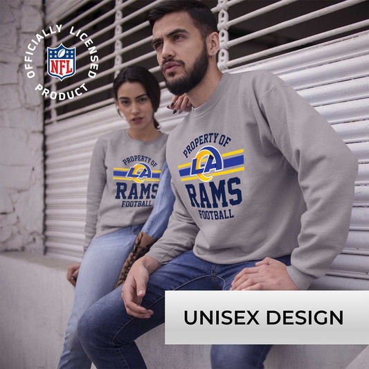 Los Angeles Rams NFL Adult Property Of Crewneck Fleece Sweatshirt - Sport Gray