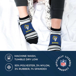 Los Angeles Rams Adult Marquis Addition No Show Socks - Royal