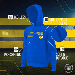 Los Angeles Rams Adult NFL Speed Stat Sheet Fleece Hooded Sweatshirt - Royal