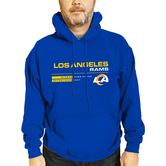 Los Angeles Rams Adult NFL Speed Stat Sheet Fleece Hooded Sweatshirt - Royal