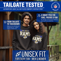 Los Angeles Rams NFL Adult Long Sleeve Team Block Charcoal Crewneck Sweatshirt - Charcoal