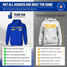 Los Angeles Rams Adult NFL Speed Stat Sheet Fleece Hooded Sweatshirt - Royal