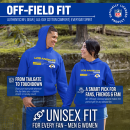 Los Angeles Rams Adult NFL Speed Stat Sheet Fleece Hooded Sweatshirt - Royal