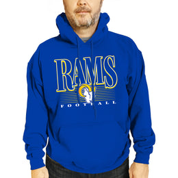 Los Angeles Rams NFL Adult Unisex Overtime Blueprint Soft Fleece Hooded Sweatshirt - Royal