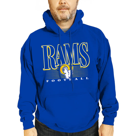 Los Angeles Rams NFL Adult Unisex Overtime Blueprint Soft Fleece Hooded Sweatshirt - Royal