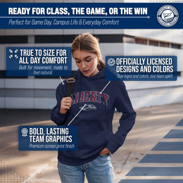 Liberty Flames Adult Arch & Logo Soft Style Gameday Hooded Sweatshirt - Navy