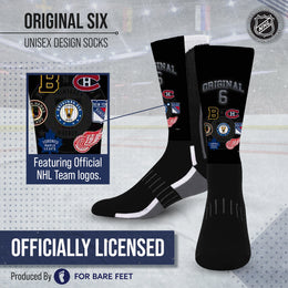 Original Six Adult NHL Original 6 Montage Crew Socks - Black