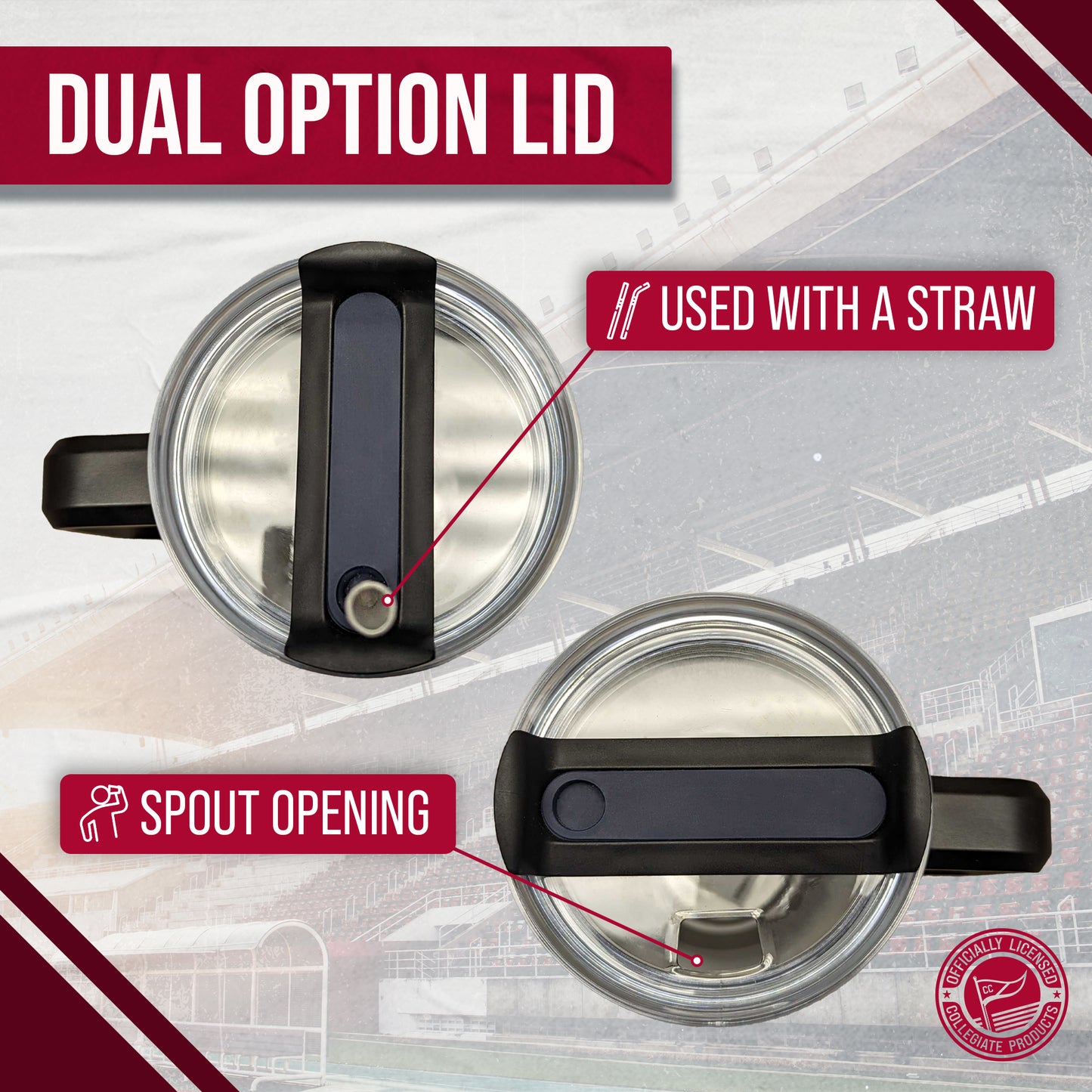 Washington State Cougars Collegiate 40oz Stainless Steel Travel Tumbler with Handle for Alumni - Black