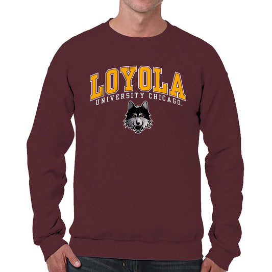 Loyola Chicago Ramblers Adult Arch & Logo Soft Style Gameday Crewneck Sweatshirt - Maroon