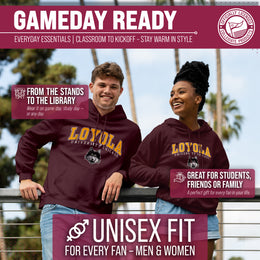 Loyola Chicago Ramblers Adult Arch & Logo Soft Style Gameday Hooded Sweatshirt - Maroon