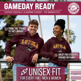 Loyola Chicago Ramblers Adult Arch & Logo Soft Style Gameday Hooded Sweatshirt - Maroon