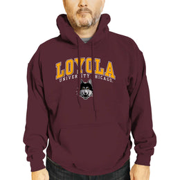 Loyola Chicago Ramblers Adult Arch & Logo Soft Style Gameday Hooded Sweatshirt - Maroon