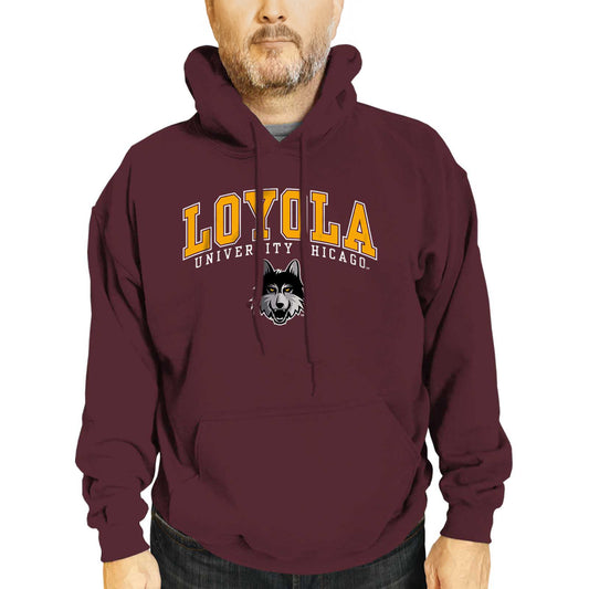 Loyola Chicago Ramblers Adult Arch & Logo Soft Style Gameday Hooded Sweatshirt - Maroon
