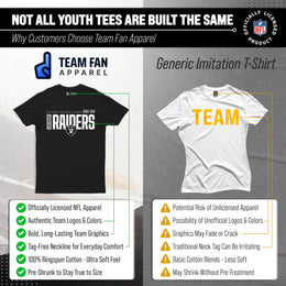 Las Vegas Raiders NFL Youth Modern Endzone Football T-Shirt Unisex Tag Free Comfortable - Black