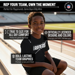 Las Vegas Raiders NFL Youth Modern Endzone Football T-Shirt Unisex Tag Free Comfortable - Black