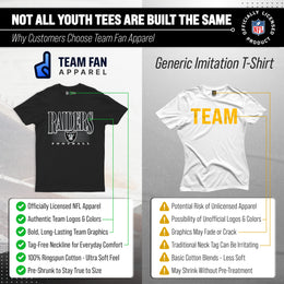 Las Vegas Raiders NFL Youth Overtime Blueprint Football T-Shirt Unisex Tag Free Comfortable - Black