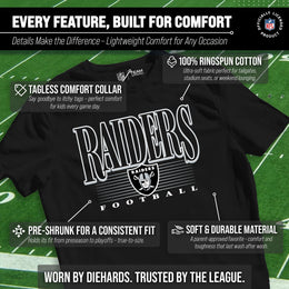 Las Vegas Raiders NFL Youth Overtime Blueprint Football T-Shirt Unisex Tag Free Comfortable - Black