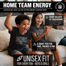 Las Vegas Raiders NFL Youth Overtime Blueprint Football T-Shirt Unisex Tag Free Comfortable - Black