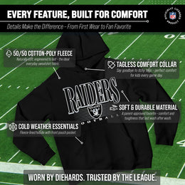 Las Vegas Raiders NFL Youth Overtime Blueprint Football Fleece Hooded Sweatshirt - Black
